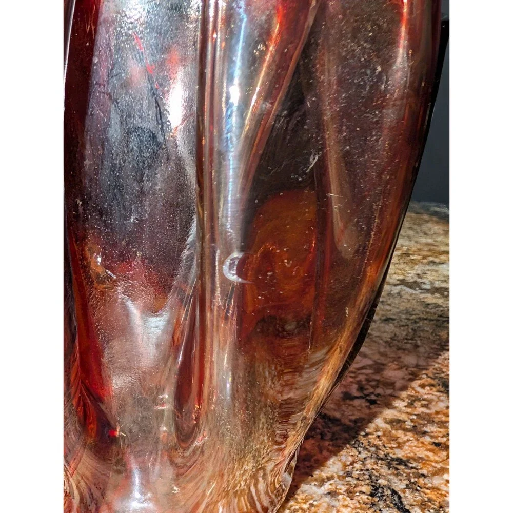 Handkerchief Vase Handblown Chocolate Swirl